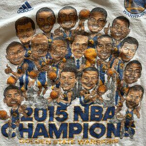 Retro Vintage 2015 Golden State Warriors NBA Champions T-Shirt - White Medium